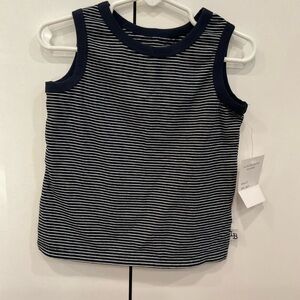 Little brother Navy Striped Kids Tank Top